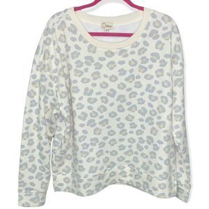 NWOT Dittos Plus Size Animal Print Soft Cozy Fleece Sweatshirt